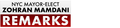 Nyc Mayor-Elect Zohran Mamdani Remarks logo